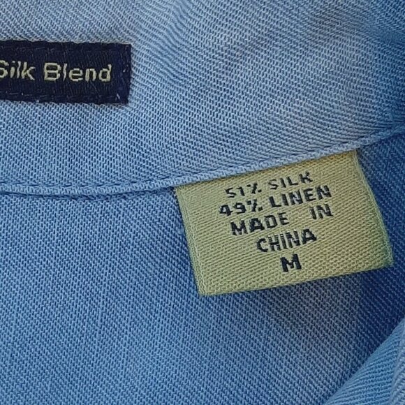 Izod Tropical Waters Men's Button Down Washable Silk Blend Shirt Size M - Picture 3 of 6